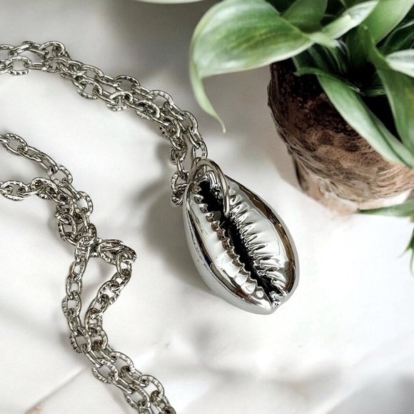 5 For $25💫Silver Nautical Sea Shell Cowrie Necklace Pendant - Picture 4 of 4